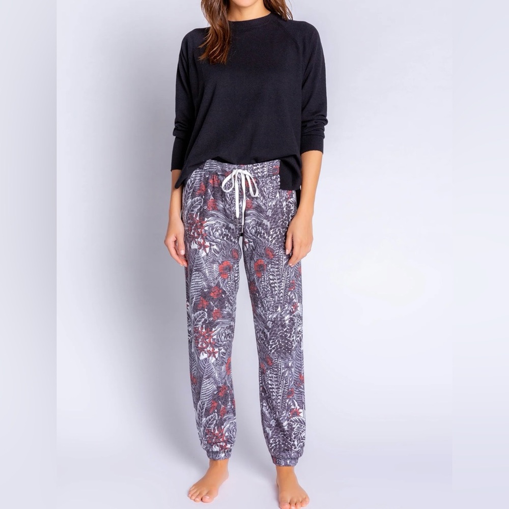 NWT PJ Salvage Cozy Casual Tropical Print Joggers
